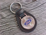 Ford Blue Oval Chrome Leather Key Fob Nos Hi-quality Stunning Car Holder. Fixed Price $15.00.