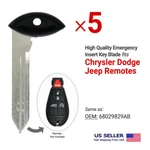 5X Emergency Insert Key Blade For Chrysler Dodge Jeep Fobik 68029829AB. Fixed Price $14.95.