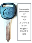 Pontiac Bonneville 2000-2003 Car Ignition PK3 Transponder Chip Blank Key Id 13. Fixed Price $12.08.