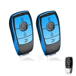 2PCS Tpu Leather 360 Protection Button Blue Key Cover For Mercedes Class. Fixed Price $17.99.