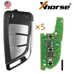 5X Xhorse XKKF21EN Wire Remote Key Knife Flip 3 Buttons Work With K.ey Tool. Fixed Price $43.95.