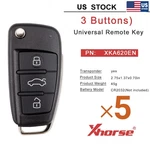 5X Xhorse 2ND Smart Universal Wired Remote Key For Audi A6L 3 Buttons XKA620EN. Fixed Price $36.95.