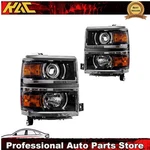 Headlamps For 14-15 Chevy Silverado Projector Amber Reflector Chrome Housing L+r. Fixed Price $197.99.