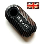 Carbon Key Cover For Fiat 500 Panda Punto Brava Abarth 3 Button Case Remote Fob. Fixed Price $13.77.