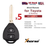 5PCS Xhorse XKTO25EN 2ND Generation Wire Remote Key For Toyota Flat Buttons Us. Fixed Price $36.95.