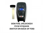 Oem Unlocked Remote Subaru Impreza Legacy Outback Wrx Smart Key Fob HYQ14AHK. Fixed Price $59.00.
