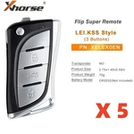 5 Xhorse XELEX0EN Super Remote Key For Toyota/lexus Flip 3 Buttons Vvdi. Fixed Price $59.95.