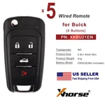 5X Xhorse XKBU21EN For Buick Style 4 Buttons V2 Wired Remote Key Vvdi Tool. Fixed Price $39.95.