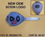 New Oem Scion Logo Tc 3 Btn Remote Head Key Gray Grey 4D-67 MOZB41TG 89070-21071. Fixed Price $176.92.