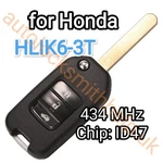 Button 433MHZ Flip Key For Honda Cv-r, Civic Ets 2015 + HLIK6-3T ID47 Chip. Fixed Price $49.70.