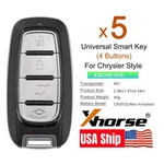 5 Xhorse XM38 For Chrysler Style Universal Remote Smart Key 4 Buttons XSCH01EN. Fixed Price $99.00.