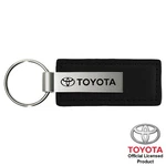 Toyota Logo On Black Leather Rectangular Fob Keychain Ring. Fixed Price $17.95.