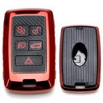 Red W/carbon Fiber Tpu Key Fob Protective Case For Land Rover 18-UP Range. Fixed Price $14.09.