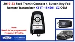 2019-23 Ford Transit Connect 4-BUTTON Key Fob Remote Transmitter KT1T-15K601-CC. Fixed Price $40.00.