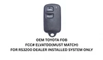 RS3200 Oem 1998-2006 Toyota Tundra Tacoma RAV4 Sequoia Keyless Fob Elvatdd. Fixed Price $29.39.