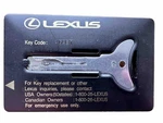 Lexus Flat Key Card - Emergency Use Code 46937. Fixed Price $18.99.