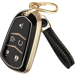 Lucrum Compatible With Cadillac Escalade Key Fob Cover & Leather Small, Black. Fixed Price $21.73.