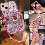 For Iphone 17 16 Pro Max 15 14 13 12 11 Bling Glitter Flower Diamond Case Cover. Fixed Price $14.89.