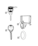 Genuine Mopar Blank With Transmitter Key 68273341AC. Fixed Price $138.00.
