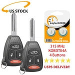 315MHZ Remote Fob Transponder Keyless Entry KOBDT04A For Dodge Chrysler Jeep. Fixed Price $16.89.
