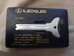 Lexus Flat Key Card - Emergency Use Code 04157. Fixed Price $35.00.