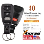 10X Xhorse For Hyundai Universal Wired Remote Key 3+1 Buttons XKHY21EN VVDI2. Fixed Price $64.95.