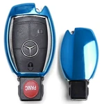 Chrome Blue Tpu Key Fob Case For Mercedes Cla Clk Cls Slk Glk Gla Etc. Fixed Price $10.09.