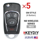 5X Keydiy Kd Universal Car Flip Remote Wireless For Gm Style 4 Buttons NB22. Fixed Price $69.95.