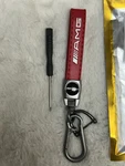 Mercedes Benz Amg Car Key Chain Ring Red Leather Strap Fob Holder W/screwdriver. Fixed Price $9.95.