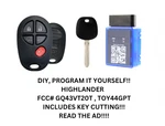Diy Bundle Oem 2008-2013 Toyota Highlander Keyless Remote GQ43VT20T, TOY44G. Fixed Price $79.00.