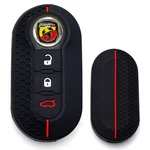 Black Honeycomb Pattern Silicone Key Fob Cover For Fiat 500 Abarth Folding. Fixed Price $9.39.