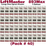 Liftmaster 893MAX Button Visor Remote Control Garage Door Opener Pack # 40. Fixed Price $409.90.