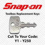 Snap On Tool Box Key Replacement Cut Your Code Y1 - Y250. Fixed Price $7.99.