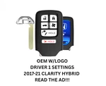 Oem Honda 2017-2021 Clarity Hybrid Smart Key Fob KR5V2X+ Uncut Blank. Fixed Price $69.99.