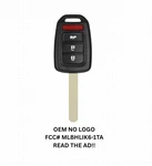 Oem Logo Unlocked Honda Accord Civic Remote Key MLBHLIK6-1TA 35118-T2A-A60. Fixed Price $35.06.