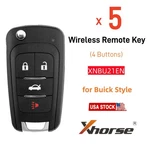 5X Xhorse XNBU21EN Wireless Remote Key For Buick Style 4 Buttons Vvdi Tool. Fixed Price $62.95.