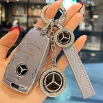 Car Remote Key Case Fob Leather Chain For Mercedes-benz E-class Gls Gla. Fixed Price $19.99.