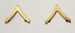 Enlisted Rank Pins: Army Private, First Class - Gilt Pair. Fixed Price $9.95.