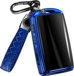 Lucrum Fob Cover For Mazda CX-5 2019-25 Blue Black Tpu Case + Leather Keycha. Fixed Price $12.99.