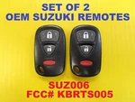 Set Of 2 Oem Suzuki SUZ006 KBRTS005 Keyless Entry Remote Fobs. Fixed Price $39.92.