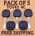 X5 New Replacement TOY43 4C Chip Transponder Ignition Key For Toyota 89785-26020. Fixed Price $27.99.