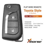 Xhorse Wire Flip Remote Toyota Style 2 Buttons XKTO01EN. Fixed Price $16.25.